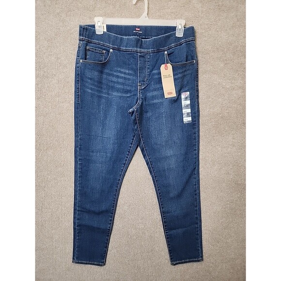 Levis Pull on Legging Jeans Womens 16W Short Blue Medium Wash Stretch NEW - Picture 1 of 13